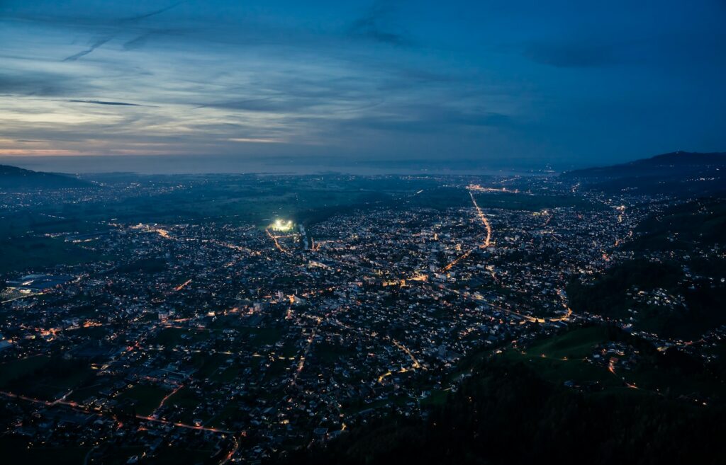 a city at night